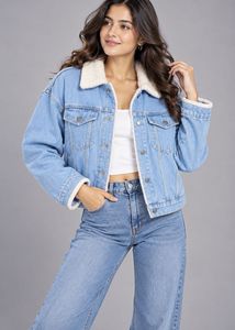 Women's Denim Sherpa Lined Jacket