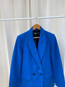 Zara Blue Double Breasted Blazer