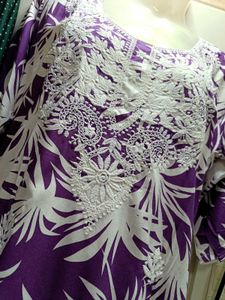 Elegant Purple Embroidered Short Kurti