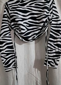 Zebra Print Long Sleeve Top