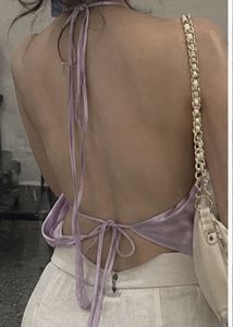 Satin Cowl Neck Halter Top