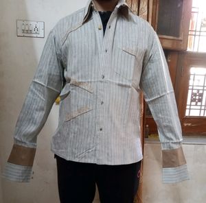 XXL pure Linen Shirt For Men (42) Double C