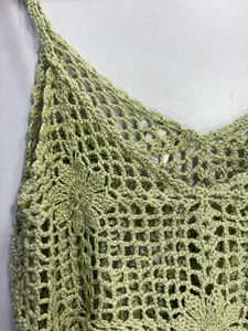 Crochet Green See Through Beach Wear