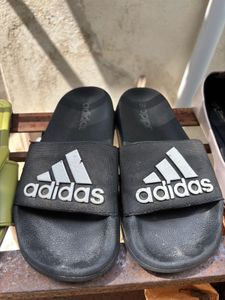 Puma Slides - Pink &amp; Black adidas combo