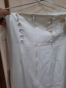 Elegant White Feather Trim Bodycon Dress