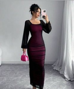 Elegant Ruched Mesh Dress (Used once)