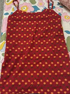 Red Floral Spaghetti Strap Top