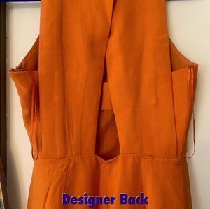 MANGO Vibrant Orange Sleeveless Mini Dress