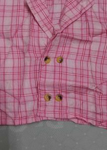 coquette Pink Checked Cropped blouse