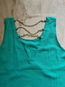 Green Layered Chain Tank Top