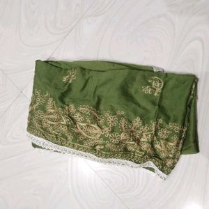 Embroidered Green Dupatta
