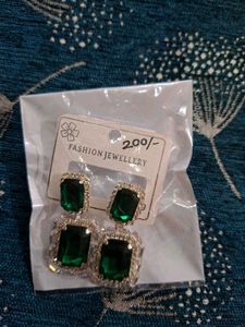 Emerald &amp; Diamond Drop Earrings