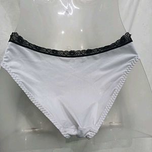 ❤️‍🔥 White Briefs with Black Lace Trim