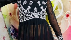 Elegant Black Embroidered Gown