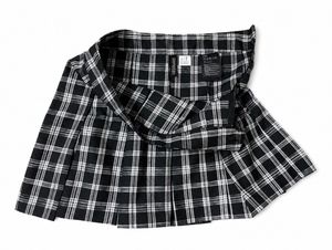 Pleated Plaid Mini Skirt