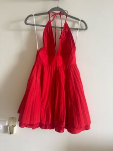 Stunning Bright Orange Halter Neck Dress