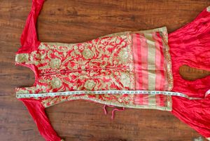 Stunning Red &amp; Gold Embroidered Kurta Set