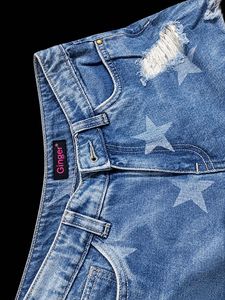Trendy Star Denim Shorts