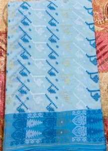 Baby Blue Color Pure Cotton Taant Saree