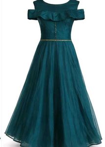 Elegant Teal Off-Shoulder Gown and also come it's