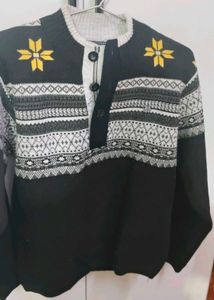 Vintage Patterned Knit Sweater for men
