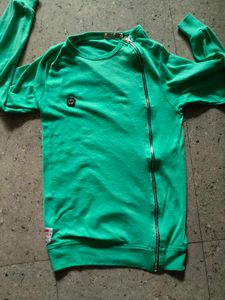 Green Zip Detail Sweatshirt