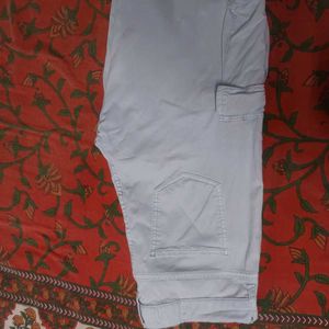 Unisex Light Blue Stretchable Casual Pant