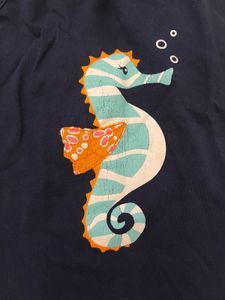 Cute Seahorse Top &amp; Floral Shorts Set