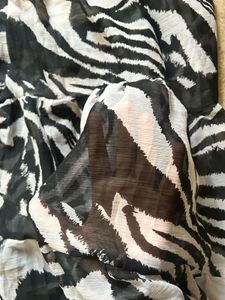 Sheer Zebra Print Flowy Maxi Skirt