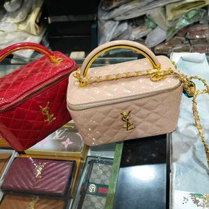 Quilted Vanity Bag with Chain