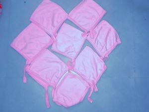 Pink Baby Bonnets - Set of 8
