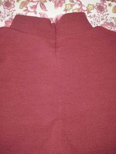 Chic Red Top with Sheer Sleeves