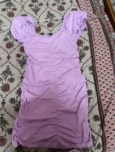 Lavender Ruched Mini Dress