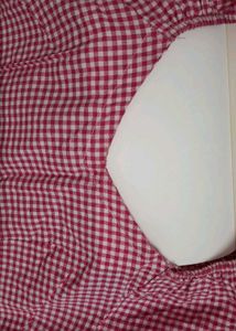 Red Gingham Puff Sleeve Top