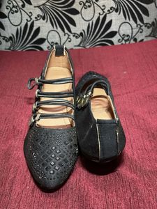 Sparkling Black Ballet heels
