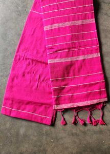 Vibrant Pink Saree with Striped Details kasssh sar