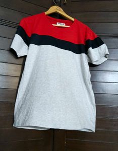 Cedarwood State Men Grey Red Regular Fit Tshirt