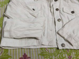White Corduroy Cropped Jacket