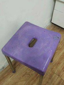 Purple and Silver Accent Stool