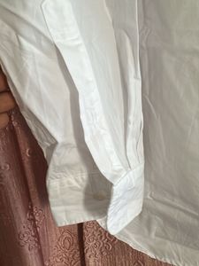 Classic White Band Collar Shirt