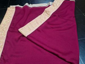 Elegant maroon Saree with Golden Border