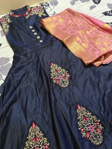 Designer Navy Blue Anarkali Gown
