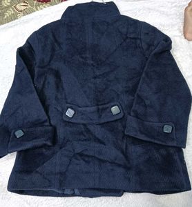 Elegant ☃️☃️Navy Blue Cropped Coat