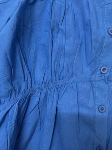new Vibrant Blue Button-Up Peplum Top