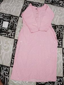 Pink Cotton Kurta