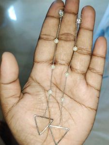 Triangle Drop Pearl Earrings