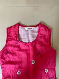 Vibrant Pink Floral Kurta Set