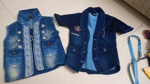 Boys Denim Jacket & Shirt Set