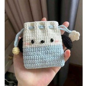 Cute Pink Crocheted Flower Pouch