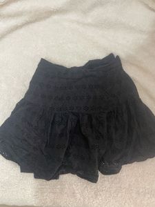 Black Eyelet Mini Skirt